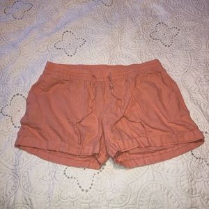 peach linen shorts old navy elastic waist shorts